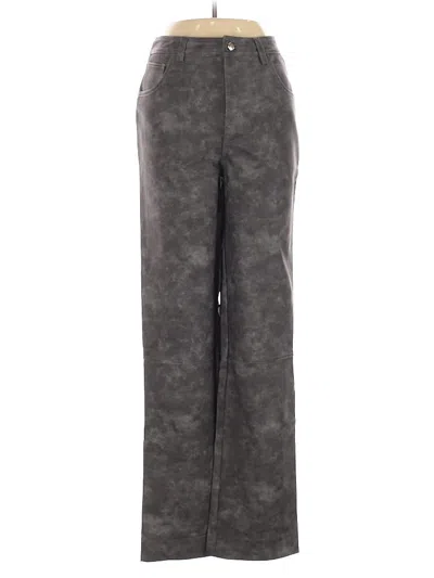 Pre-owned Topshop Faux Leather Pants In Gray