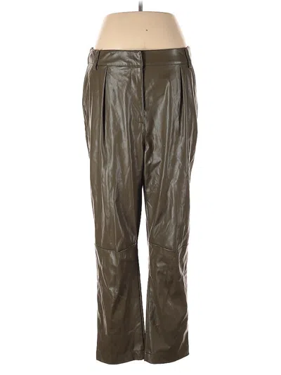 Pre-owned Topshop Faux Leather Pants In Green