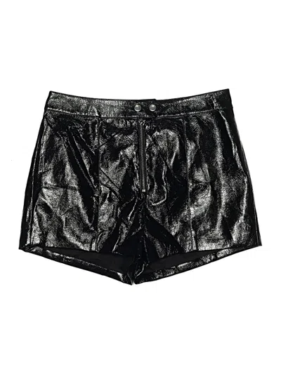 Topshop Faux Leather Shorts In Black