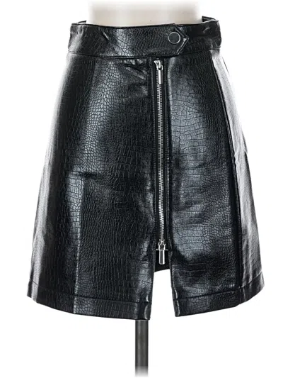 Topshop Faux Leather Skirt In Black