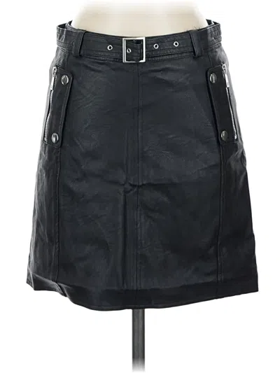 Pre-owned Topshop Faux Leather Skirt In Black