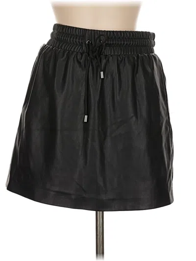 Pre-owned Topshop Faux Leather Skirt In Black