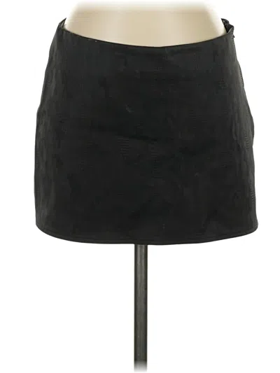 Pre-owned Topshop Faux Leather Skirt In Black