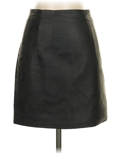 Pre-owned Topshop Faux Leather Skirt In Black