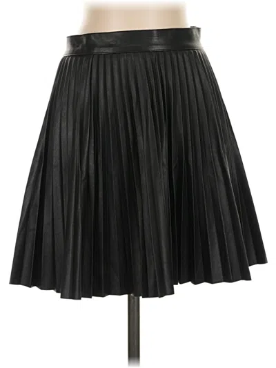 Pre-owned Topshop Faux Leather Skirt In Black