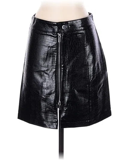 Topshop Faux Leather Skirt In Black