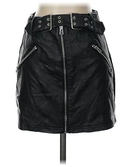 Topshop Faux Leather Skirt In Black