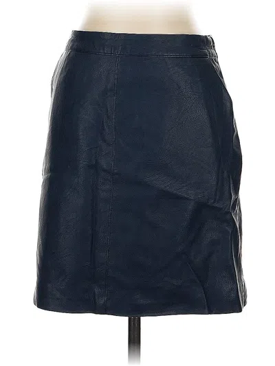 Pre-owned Topshop Faux Leather Skirt In Blue