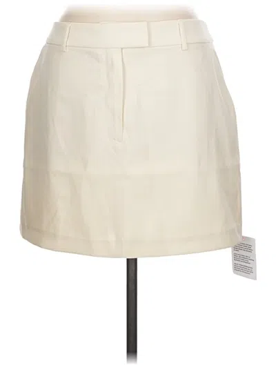Pre-owned Topshop Faux Leather Skirt In Ivory