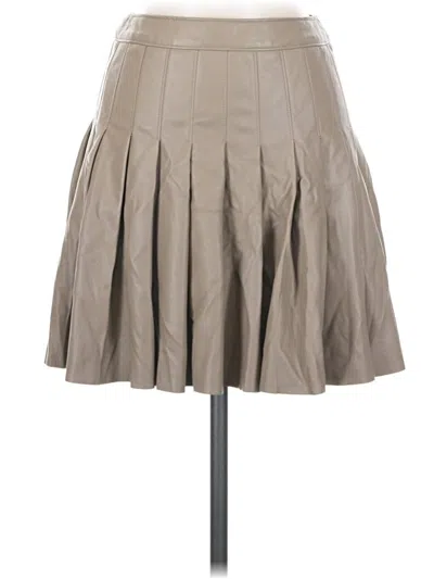 Pre-owned Topshop Faux Leather Skirt In Tan
