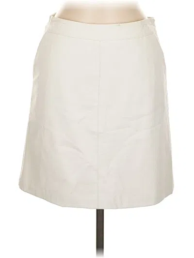 Pre-owned Topshop Faux Leather Skirt In White