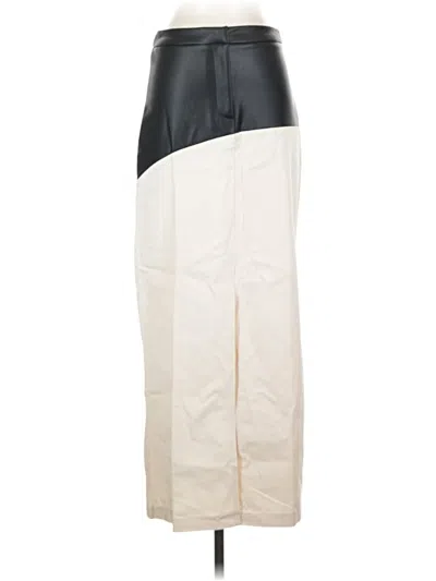 Pre-owned Topshop Faux Leather Skirt In White