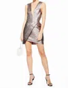 Topshop Faux Wrap Mini Cocktail Dress In Multicolor In Multi