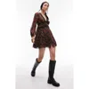 Topshop Floral Long Sleeve Chiffon Minidress