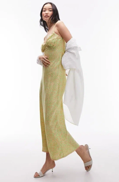 Topshop Floral Mini Slipdress In Yellow ModeSens