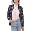 Topshop Floral Print Bomber Jacket In Black Multi