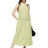 Topshop Floral Print Sleeveless Midi Dress In Lime In Green