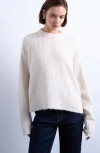 Topshop Fluffy Crewneck Sweater In Yellow
