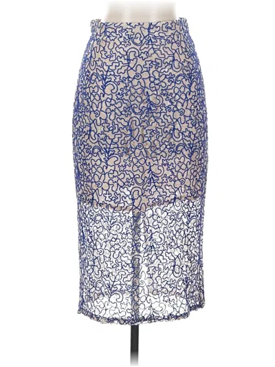 Pre-owned Topshop Formal Skirt In Blue