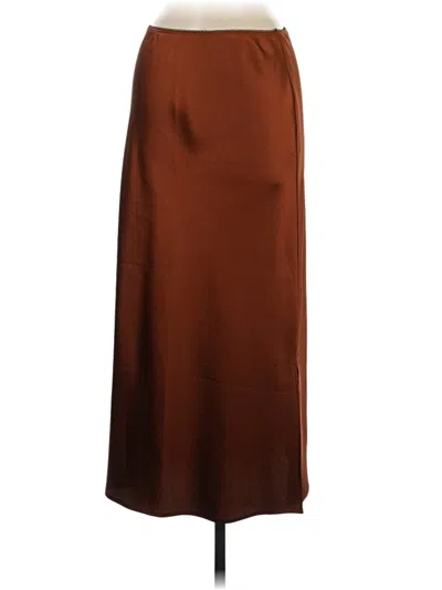 Pre-owned Topshop Formal Skirt In Brown