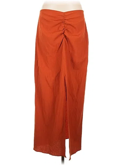 Pre-owned Topshop Formal Skirt In Orange