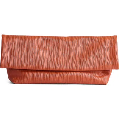 Topshop George Faux Leather Clutch In Red