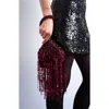Topshop Giana Sequin Tassel Top Handle Bag In Burgundy