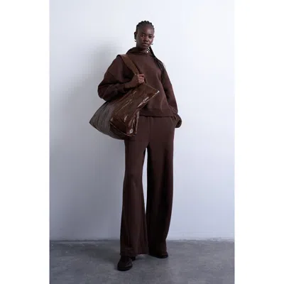 Topshop Heavyweight Oversize Hoodie In Brown