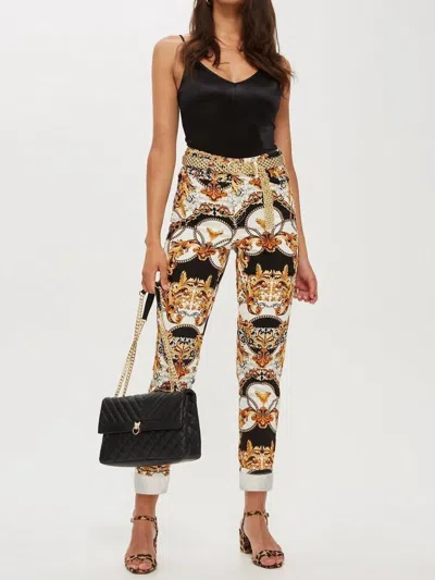Topshop High Rise Leaf Chain Print Ankle Mom Jeans In Multicolor