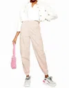 Topshop High Rise Utility Cargo Pants In Pink In Pink