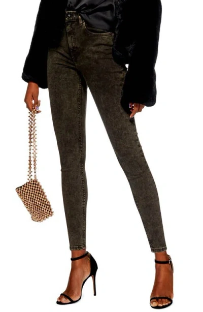 Topshop Jamie Acid Jeans In Green