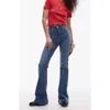 Topshop Jamie Flare Jeans In Mid Blue