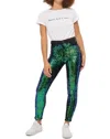 Topshop Jamie Moto Mermaid Sequin Front Skinny Jeans In Black/green In Multi
