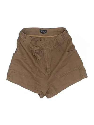 Pre-owned Topshop Khaki Shorts In Brown