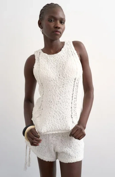 Topshop Knitted Pointelle Vest In Metallic