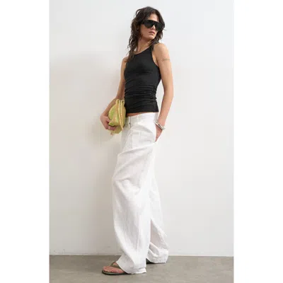 Topshop Knotted Shoulder Ruched Tank In Black
