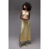 Topshop Lace Insert Midi Dress With Pleated Bust In Lemon