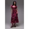 Topshop Lace Up Back Maxi Dress In Pink