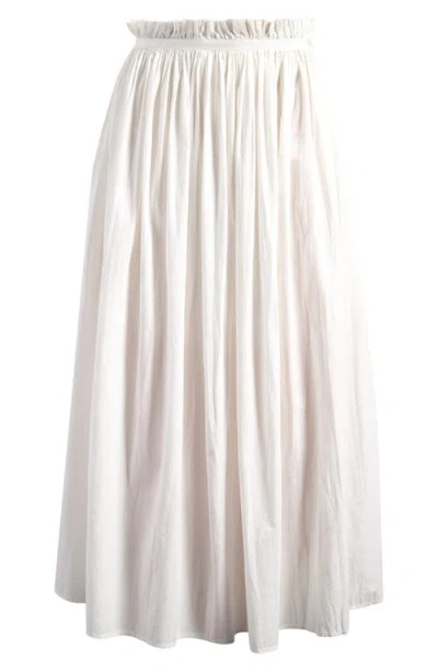 Topshop Laundered Crinkle Cotton Maxi Skirt In Ivory