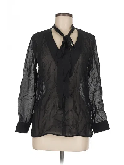 Pre-owned Topshop Long Sleeve Blouse In Black