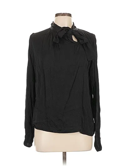 Pre-owned Topshop Long Sleeve Blouse In Black