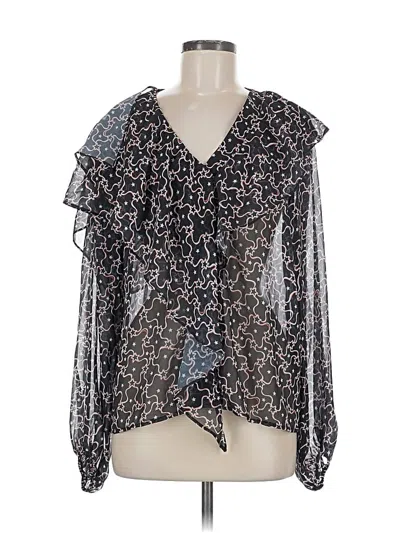 Pre-owned Topshop Long Sleeve Blouse In Black