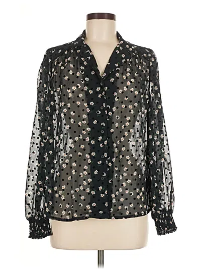 Pre-owned Topshop Long Sleeve Blouse In Black