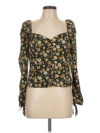 Pre-owned Topshop Long Sleeve Blouse In Black