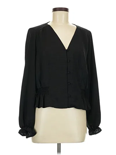 Pre-owned Topshop Long Sleeve Blouse In Black