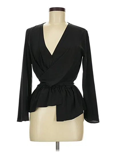 Pre-owned Topshop Long Sleeve Blouse In Black