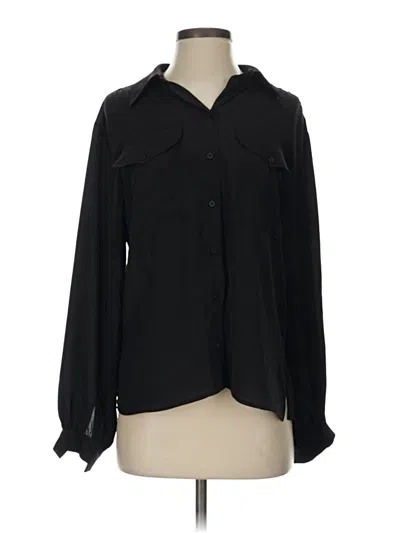 Pre-owned Topshop Long Sleeve Blouse In Black