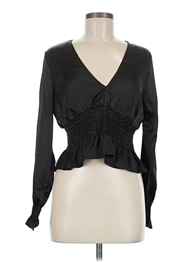 Pre-owned Topshop Long Sleeve Blouse In Black