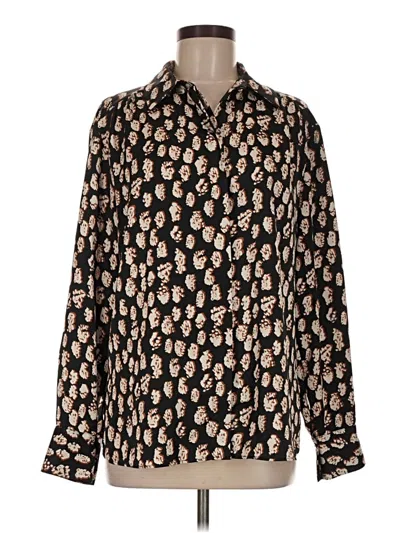 Pre-owned Topshop Long Sleeve Blouse In Black