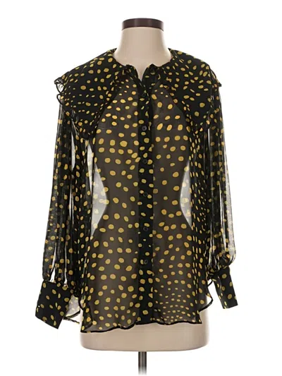 Pre-owned Topshop Long Sleeve Blouse In Black